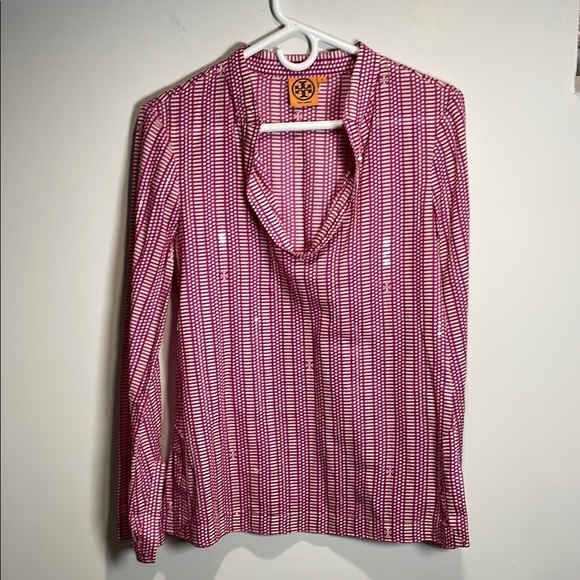 Tory Burch Tops - Tory Burch Pink Fitted Blouse tunic 100% cotton